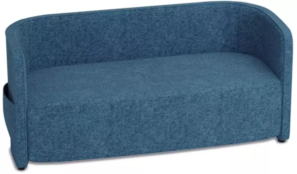 Sofa,2-Sitzer,Stoff blau,HxBxT 760x1570x760mm,2 Seitentaschen