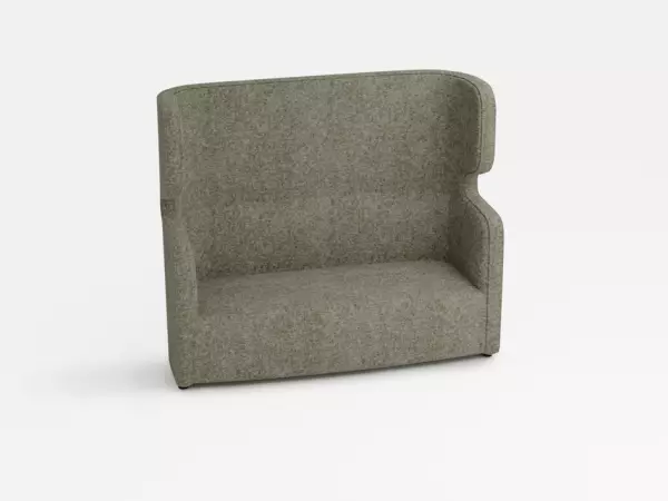 Sofa,2-Sitzer,schallabsorbie- rend,Stoff hellgrau,HxBxT 1330x1570x760mm