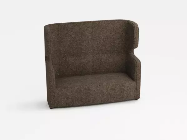 Sofa,2-Sitzer,schallabsorbie- rend,Stoff braungrau,HxBxT 1330x1570x760mm