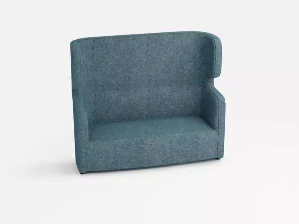 Sofa,2-Sitzer,schallabsorbie- rend,Stoff hellblau,HxBxT 1330x1570x760mm