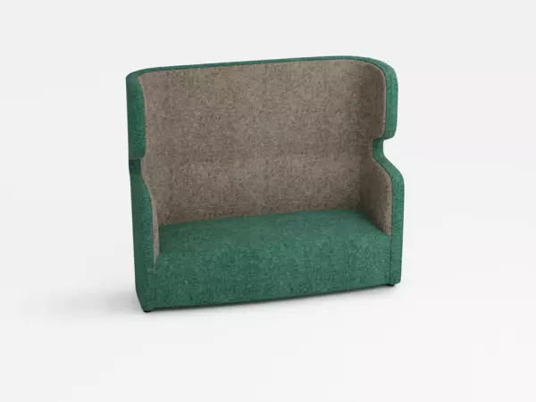 Sofa,2-Sitzer,schallabsorbie- rend,Stoff türkis/beige,HxBxT 1330x1570x760mm