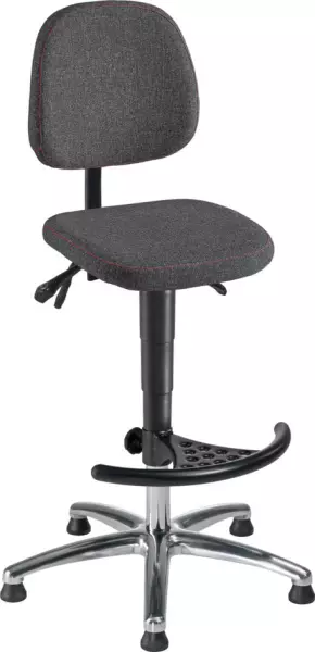 sedia girevole da lavoro, sedile tessuto nero,AxlxP sedile 590-840x470x450mm