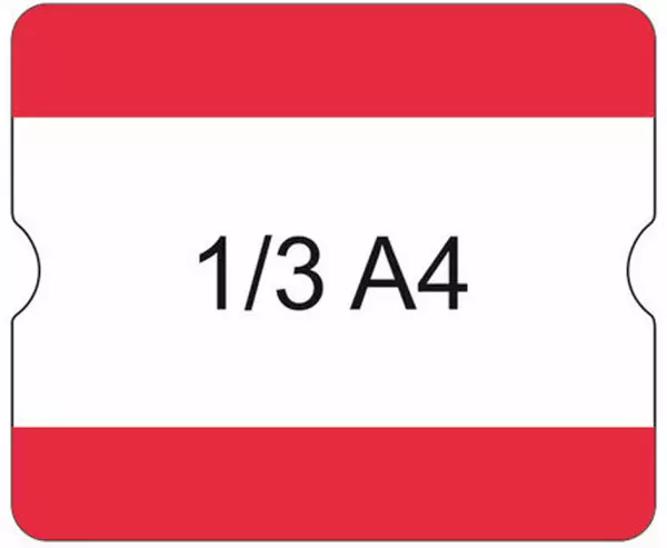 Beschriftungstasche,f. 1/3 DIN A4,Markierung HxB 216x180mm, PVC,rot