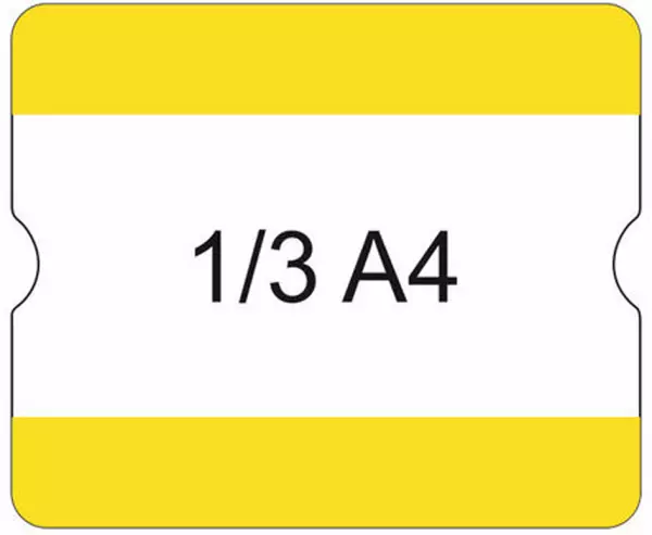 Beschriftungstasche,f. 1/3 DIN A4,Markierung HxB 216x180mm, PVC,gelb