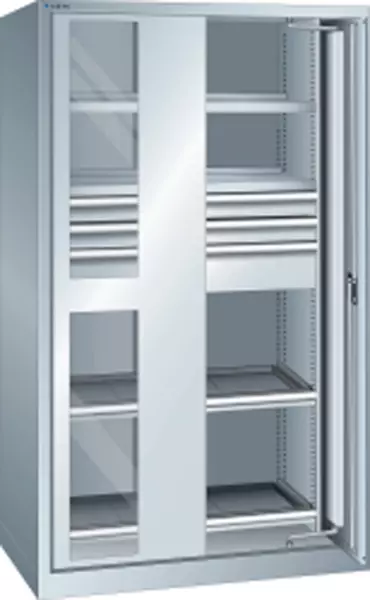 armoire à portes rétractables p. charges lourdes,finition RAL7035