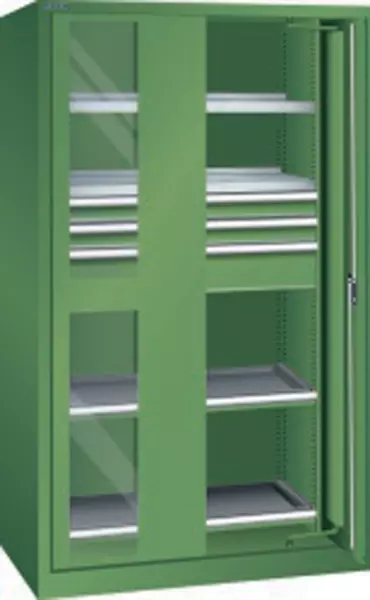 armoire à portes rétractables p. charges lourdes,finition RAL6011