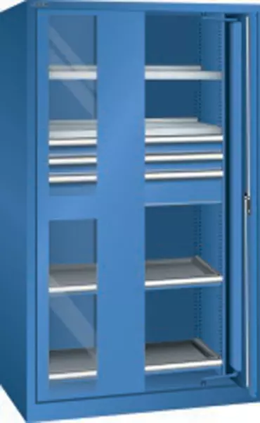 armoire à portes rétractables p. charges lourdes,finition RAL5019