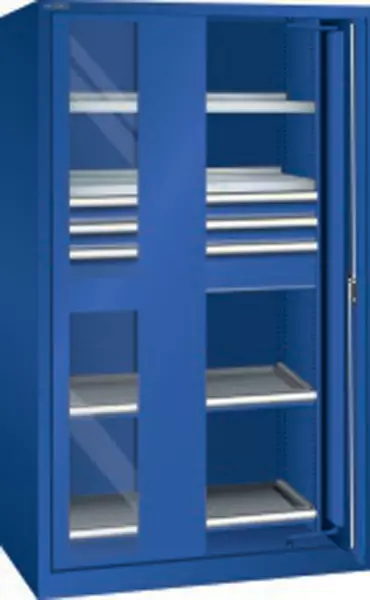 armoire à portes rétractables p. charges lourdes,finition RAL5005