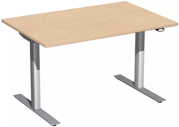 Elektrisch hvst. Steh-Sitz- Schreibtisch,HxBxT 650-1250x 1200x800mm,Dekor Buche