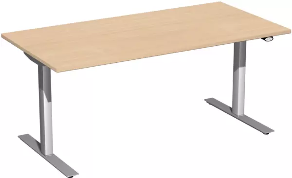 Elektrisch hvst. Steh-Sitz- Schreibtisch,HxBxT 650-1250x 1600x800mm,Dekor Buche