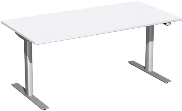 Elektrisch hvst. Steh-Sitz- Schreibtisch,HxBxT 650-1250x 1600x800mm,Dekor weiß