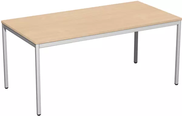 Schreibtisch,HxBxT 720x1600x 800mm,Platte Holz,Dekor Platte Buche,Gestell RAL7035