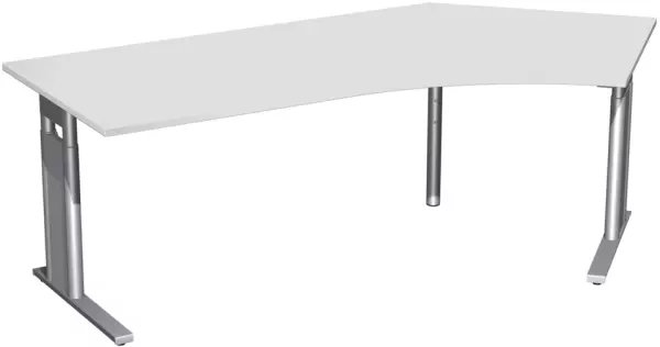 Höhenverstellbarer Winkel- Schreibtisch,HxBxT 680-800x 2166x1130mm,Dekor lichtgrau