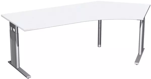 Höhenverstellbarer Winkel- Schreibtisch,HxBxT 680-800x 2166x1130mm,Dekor weiß