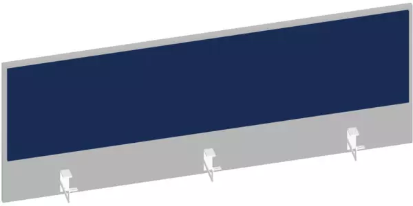 Thekenblende,f. Schreibtisch, Anbau hinten,B 1400mm,MP- hellgrau,BN6016-blau