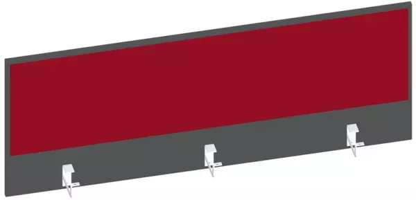 Thekenblende,f. Schreibtisch, Anbau hinten,B 1400mm,MS-dun- kelgrau,BN4011-rot