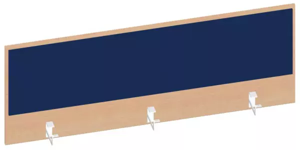 Thekenblende,f. Schreibtisch, Anbau hinten,B 1400mm,NH- Ahorn,BN6016-blau