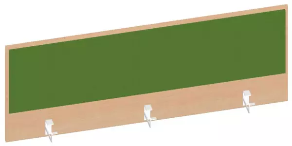 Thekenblende,f. Schreibtisch, Anbau hinten,B 1400mm,NH- Ahorn,BN7048-grün
