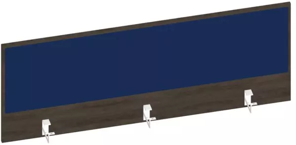 Thekenblende,f. Schreibtisch, Anbau hinten,B 1400mm,NV Braun Hickory,BN6016-blau