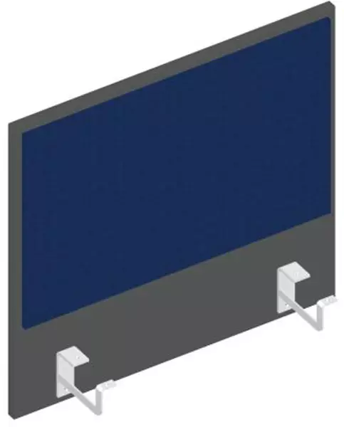 Thekenblende,f. Schreibtisch, Anbau links,B 600mm,MS-dun- kelgrau,BN6016-blau