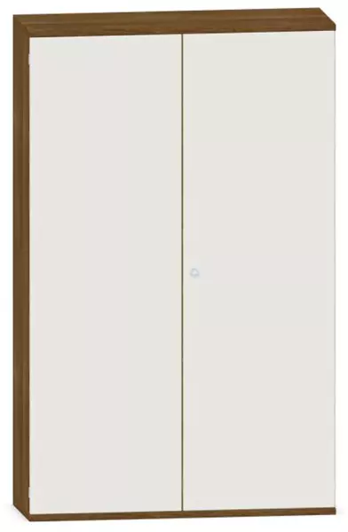 Büro-Flügeltürenschrank,Dekor Korpus Nussbaum,Dekor Front weiß