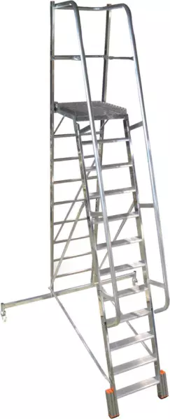 Fahrbare Stufen-Plattformlei- ter,einseitig,12 Stufe(n), Stand H 2,75m