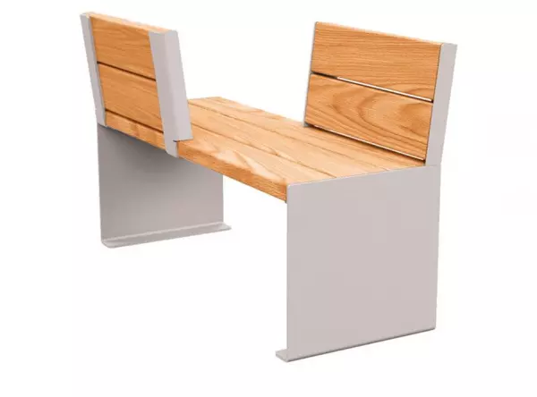 Sitzbank gegenüberstehend,B 1200mm,3 Latten,Holz-Sitz Mahagoni,Sitz H 450mm