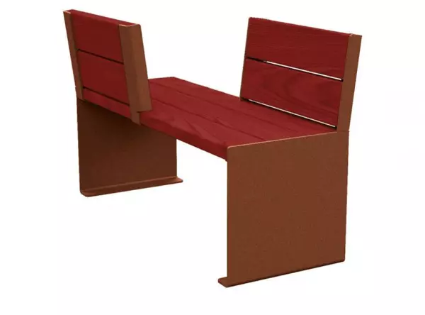 Sitzbank gegenüberstehend,B 1200mm,3 Latten,Holz-Sitz Mahagoni,Sitz H 450mm