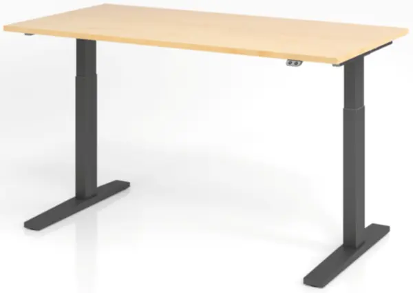 Elektrisch hvst. Steh-Sitz- Schreibtisch,HxBxT 700-1200x 1600x800mm,Platte Ahorn