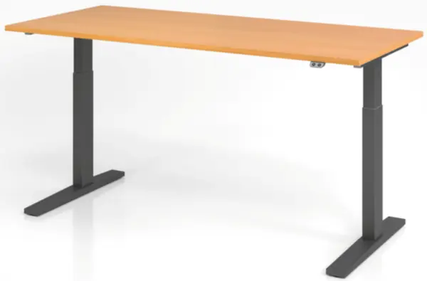 Elektrisch hvst. Steh-Sitz- Schreibtisch,HxBxT 700-1200x 1800x800mm,Platte Buche