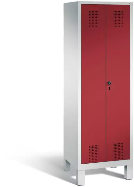 armoire vestiaires,HxlxP 1850x 610x500mm,2compart.,corps RAL7035,façade RAL3003