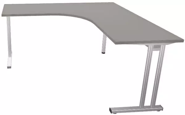 Freiform-Schreibtisch,HxBxT 720-840x1600x1600mm,Platte Holz,Freiform,BZ-grau