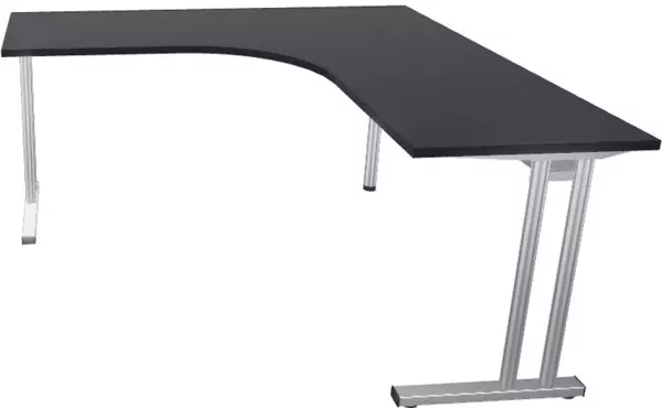Freiform-Schreibtisch,HxBxT 720-840x1600x1600mm,Platte Holz,Freiform,CC-schwarz