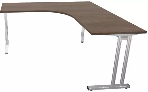Freiform-Schreibtisch,HxBxT 720-840x1600x1600mm,Platte Holz,NV Braun Hickory