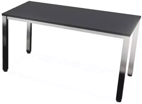 Konferenztisch,HxBxT 740x1400x 700mm,rechteckig,4-Fuß ver- chromt,CC-schwarz