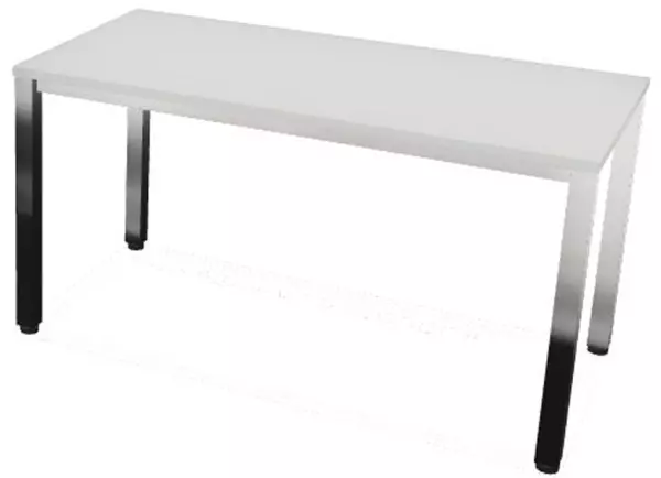 Konferenztisch,HxBxT 740x1400x 700mm,rechteckig,4-Fuß ver- chromt,MP-hellgrau