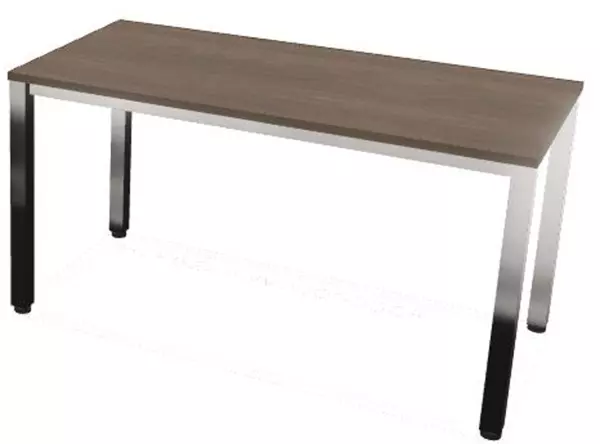 Konferenztisch,HxBxT 740x1400x 700mm,rechteckig,4-Fuß ver- chromt,NV Braun Hickory