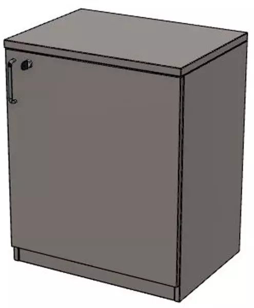 armoire à portes battantes de bureau,HxlxP 720x600x445mm,1,5 HC,BZ gris
