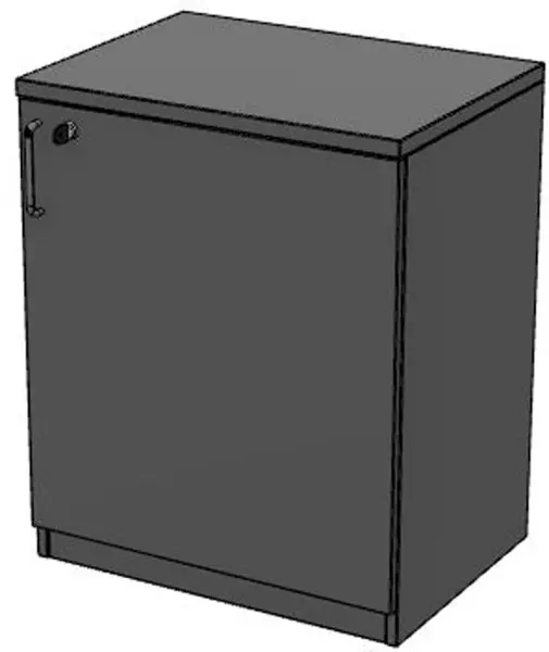 armoire à portes battantes de bureau,HxlxP 720x600x445mm,1,5 HC,MS-gris foncé