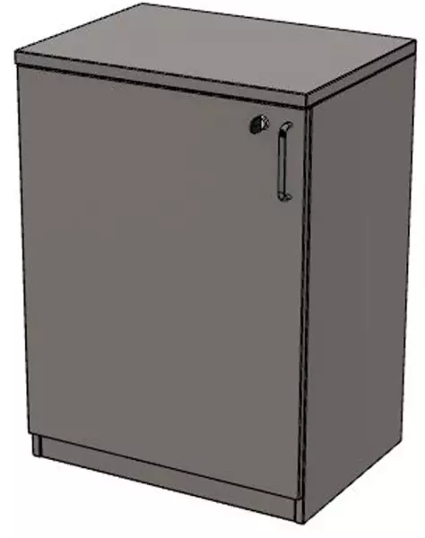 Büro-Flügeltürenschrank,HxBxT 825x600x445mm,2 OH,BZ-grau