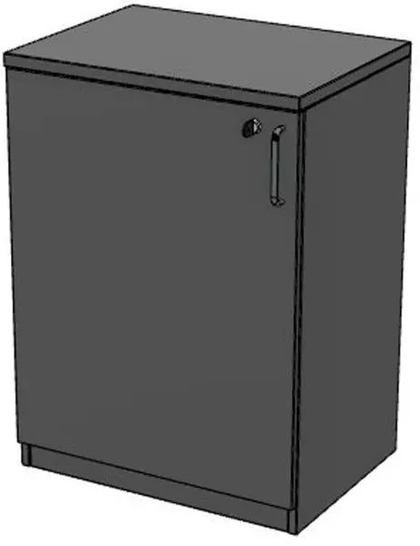 Büro-Flügeltürenschrank,HxBxT 825x600x445mm,2 OH,MS-dunkel- grau