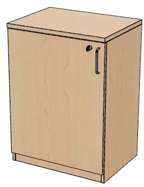 Büro-Flügeltürenschrank,HxBxT 825x600x445mm,2 OH,NH-Ahorn