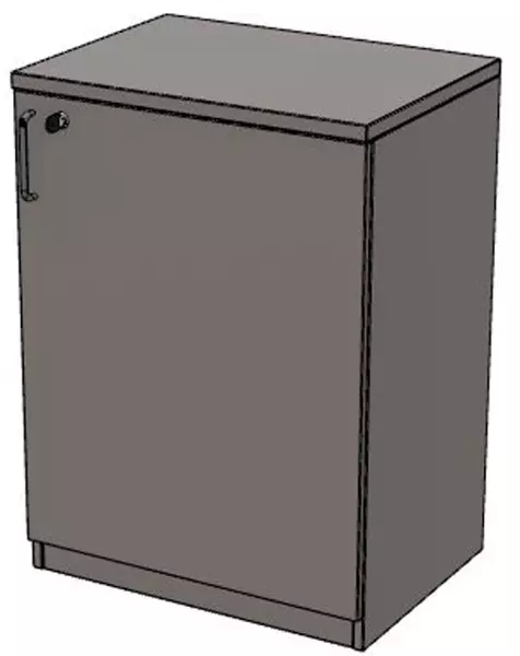 Büro-Flügeltürenschrank,HxBxT 825x600x445mm,2 OH,BZ-grau