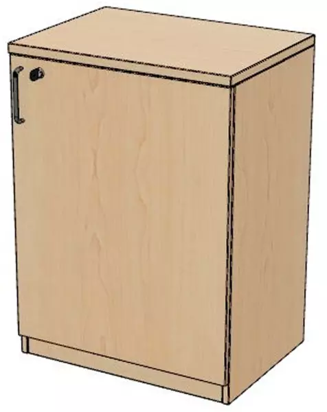 Büro-Flügeltürenschrank,HxBxT 825x600x445mm,2 OH,NH-Ahorn