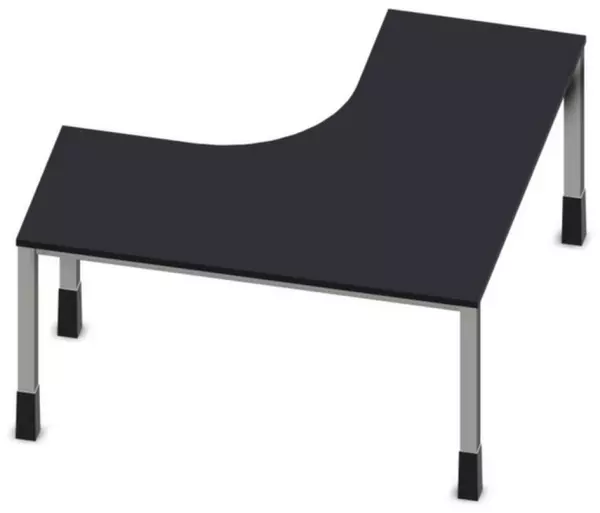 Höhenverstellbarer Freiform- Schreibtisch,HxBxT 720-840x 1400x1400mm,CC-schwarz