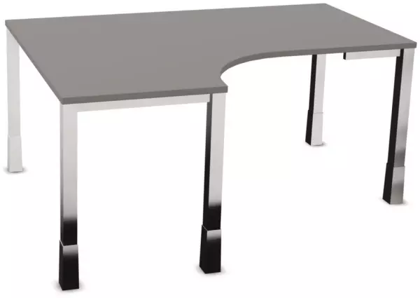 Höhenverstellbarer Freiform- Schreibtisch,HxBxT 720-840x 1600x1200mm,BZ-grau