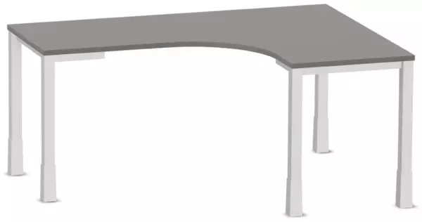 Höhenverstellbarer Freiform- Schreibtisch,HxBxT 720-840x 1600x1200mm,BZ-grau