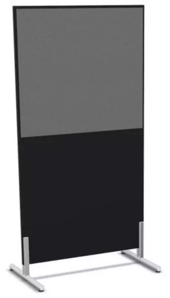 Trennwand,HxB 1545x800mm,Wand Holz/Stoff,CC-schwarz, BN8078-grau