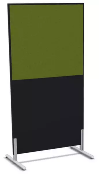 Trennwand,HxB 1545x800mm,Wand Holz/Stoff,CC-schwarz, BN7048-grün