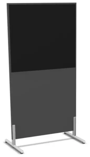 Trennwand,HxB 1545x800mm,Wand Holz/Stoff,MS-dunkelgrau, BN8033-schwarz